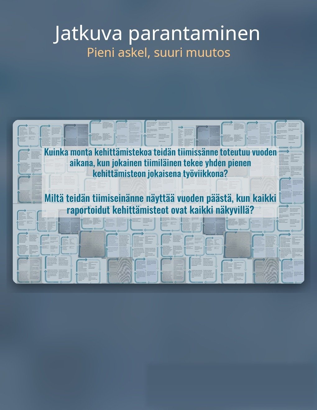 Jatkuva parantaminen – Pieni askel, suuri muutos -sote-lähijohtajille.